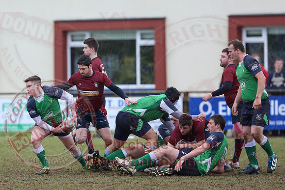 Enniskillen 1st XV (3) V Ballynahinch (44) in Rugby Towns Cup.
