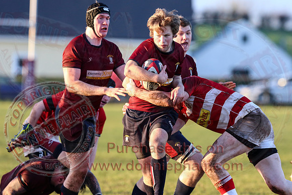 Enniskillen 1st XV (34) V Randalstown (8) in Towns Cup.