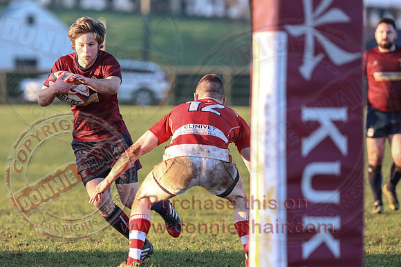 Enniskillen 1st XV (34) V Randalstown (8) in Towns Cup.