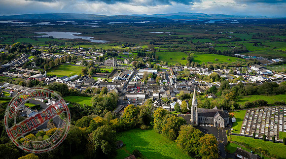 Aerial view of The Holy Cross Church Lisnaskea