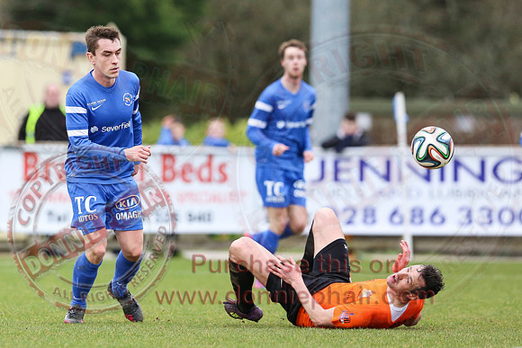 Ballinamallard United (1) V Glenavon (3) in IFA Danske Premier League.
