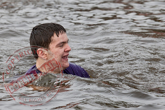 Newtownbutler Residents swim in Lough Erne River at Bun Jetty for Charity.