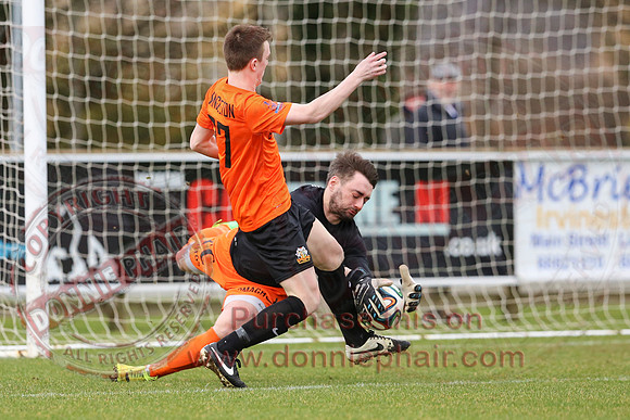 Ballinamallard United (1) V Glenavon (3) in IFA Danske Premier League.