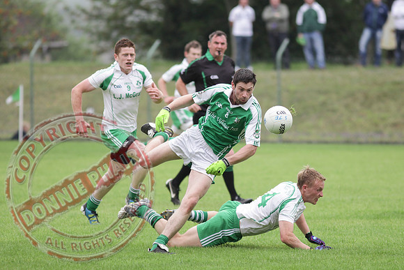 St. Joseph's Ederney V Roslea Shamrocks in Senior Men GAA League Football.