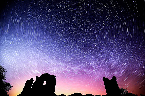 Startrails above Old Crom Castle (ruined)