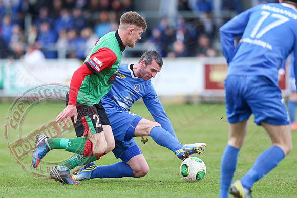 Ballinamallard United (0) V Glentoran (3) in IFA Premiership.