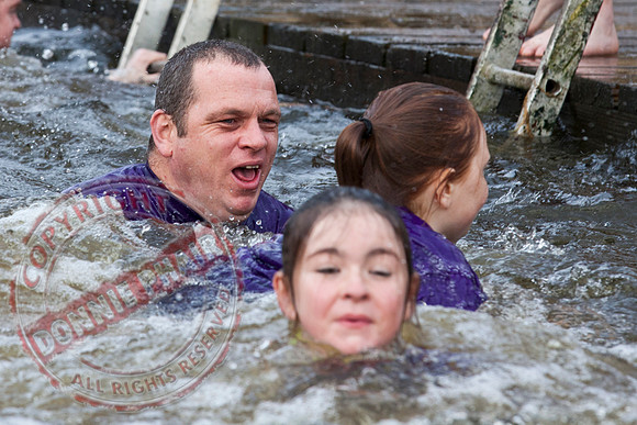 Newtownbutler Residents swim in Lough Erne River at Bun Jetty for Charity.