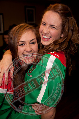 Lisnaskea Ladies GAA Club celebrate in Donn Carragh Hotel after winning All-Ireland Ladies Inetermediate Final.