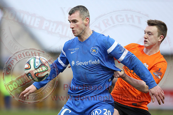 Ballinamallard United (1) V Glenavon (3) in IFA Danske Premier League.
