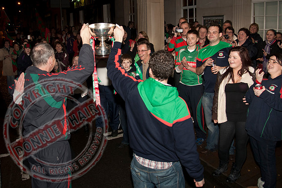 Lisnaskea Emmetts Senior GAA Football Team return home as Intermediate All-Ireland Club Champions.