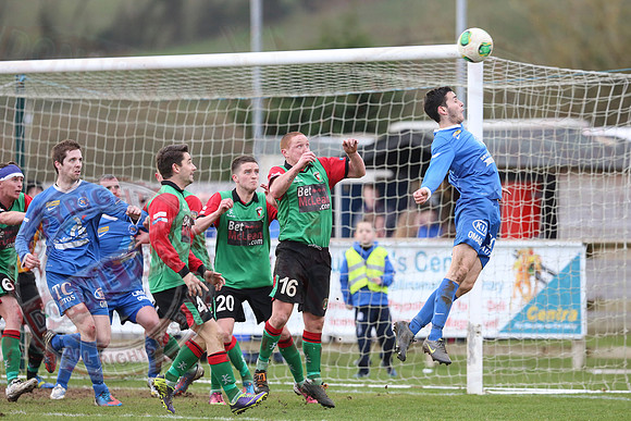 Ballinamallard United (0) V Glentoran (3) in IFA Premiership.