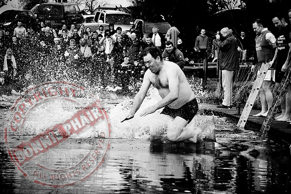 Newtownbutler Residents swim in Lough Erne River at Bun Jetty for Charity.