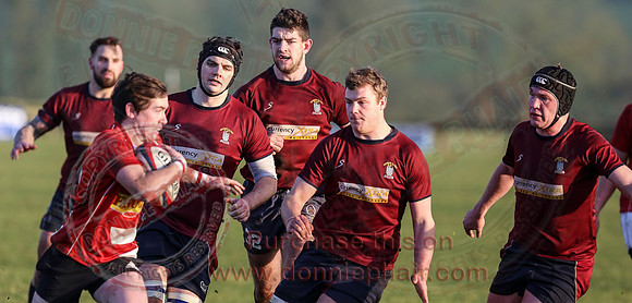 Enniskillen 1st XV (34) V Randalstown (8) in Towns Cup.