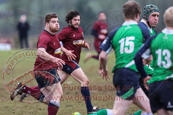 Enniskillen 1st XV (3) V Ballynahinch (44) in Rugby Towns Cup.