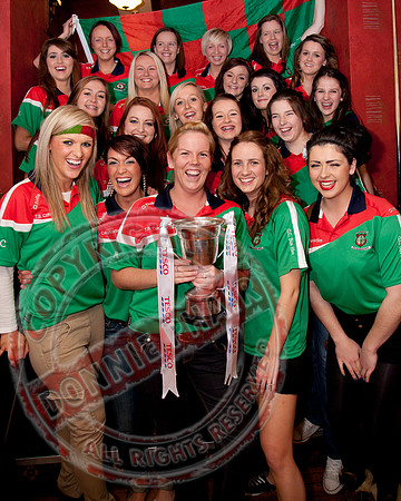 Lisnaskea Ladies GAA Club celebrate in Donn Carragh Hotel after winning All-Ireland Ladies Inetermediate Final.