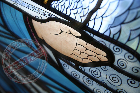 Stained-glassed windows in Magh Ene Parish Church, Bundoran, County Donegal.
