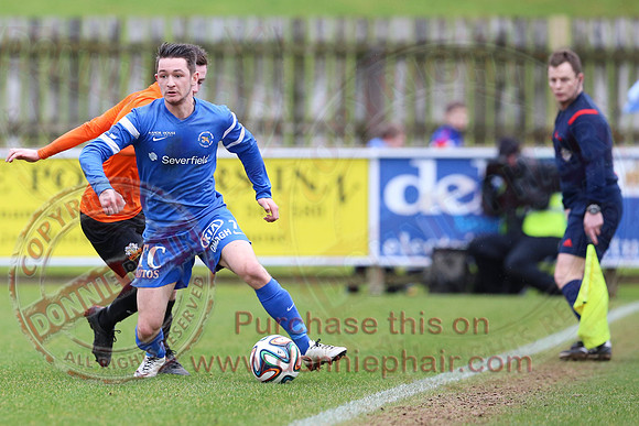 Ballinamallard United (1) V Glenavon (3) in IFA Danske Premier League.