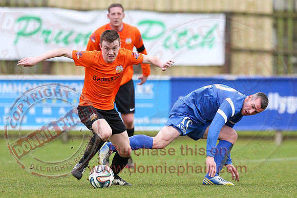 Ballinamallard United (1) V Glenavon (3) in IFA Danske Premier League.