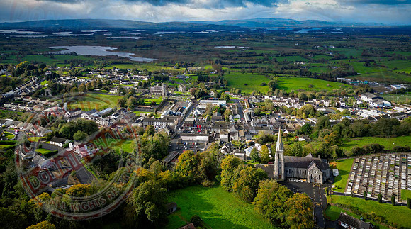 Aerial view of The Holy Cross Church Lisnaskea