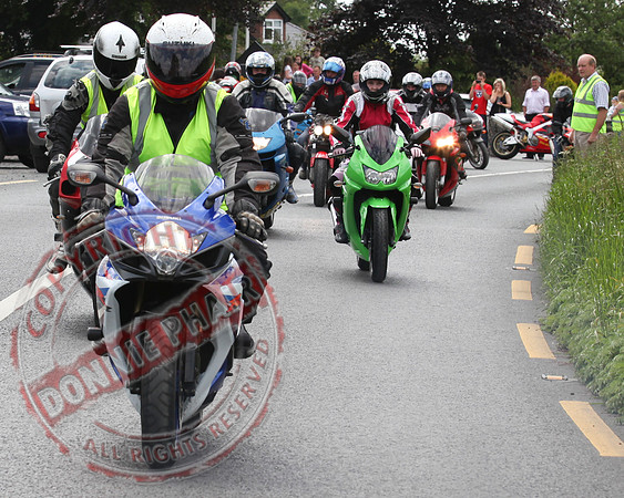 Ryan Parker Memorial Bike run starting at the Leggykelly Inn, Wattlebridge.