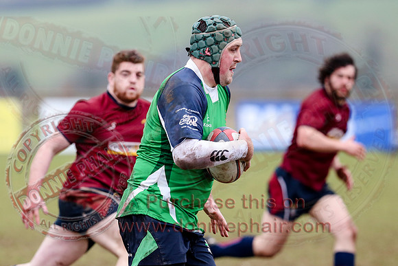 Enniskillen 1st XV (3) V Ballynahinch (44) in Rugby Towns Cup.
