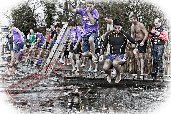 Newtownbutler Residents swim in Lough Erne River at Bun Jetty for Charity.