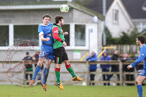 Ballinamallard United (0) V Glentoran (3) in IFA Premiership.