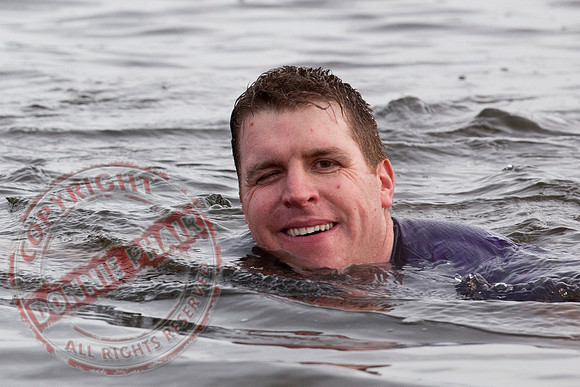 Newtownbutler Residents swim in Lough Erne River at Bun Jetty for Charity.