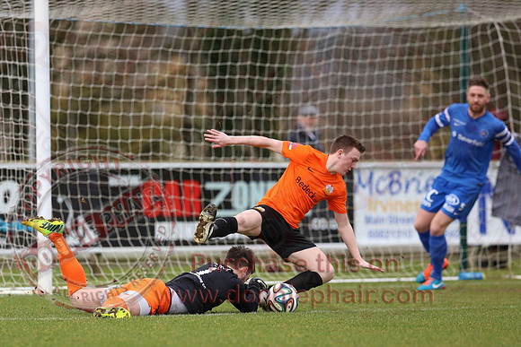 Ballinamallard United (1) V Glenavon (3) in IFA Danske Premier League.
