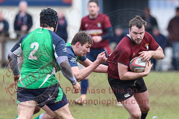 Enniskillen 1st XV (3) V Ballynahinch (44) in Rugby Towns Cup.