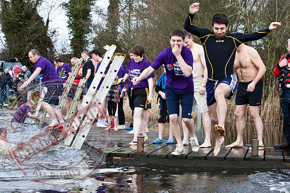 Newtownbutler Residents swim in Lough Erne River at Bun Jetty for Charity.