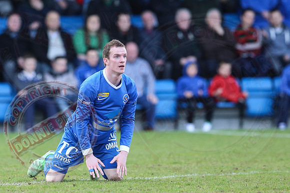 Ballinamallard United (0) V Glentoran (3) in IFA Premiership.