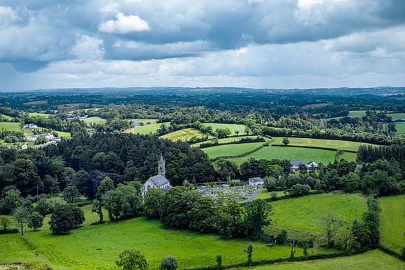 Aerial view of St. Marys Church Newtownbutler