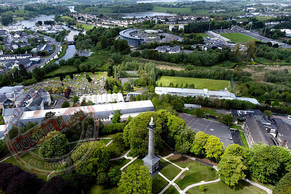 Aerial Photo of Coles Monument on Forthill Enniskillen