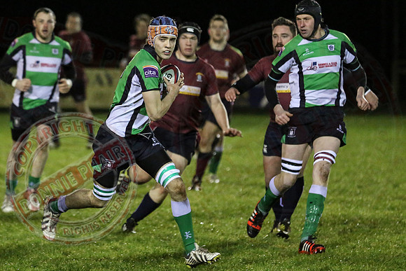 Enniskillen 1st XV (12) V Omagh (15) in Rugby.