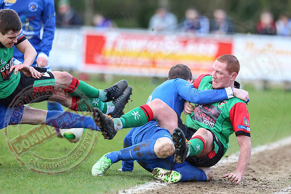 Ballinamallard United (0) V Glentoran (3) in IFA Premiership.