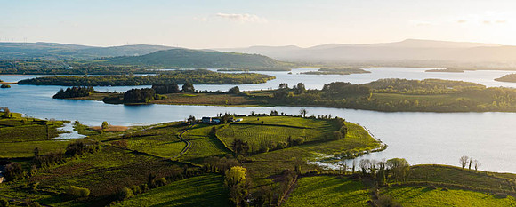 Aerial view of Kinmore Lisnaskea with a view out to Upper Lough Erne