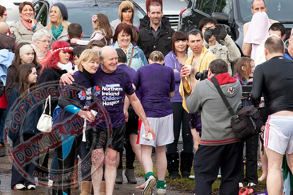 Newtownbutler Residents swim in Lough Erne River at Bun Jetty for Charity.