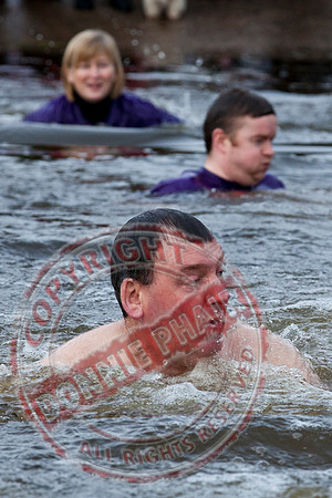 Newtownbutler Residents swim in Lough Erne River at Bun Jetty for Charity.
