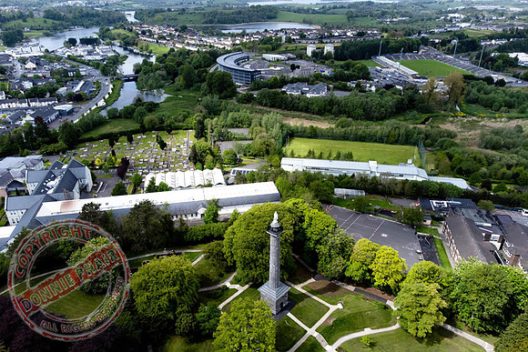 Aerial Photo of Coles Monument on Forthill Enniskillen