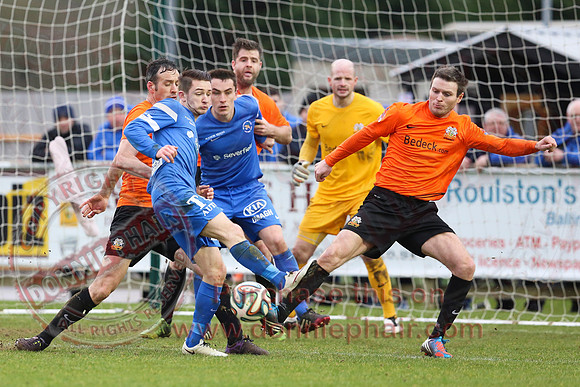Ballinamallard United (1) V Glenavon (3) in IFA Danske Premier League.