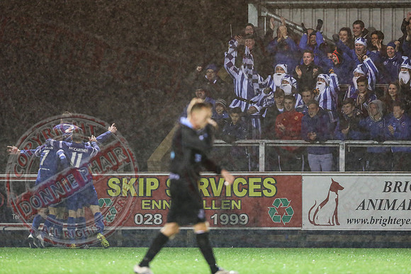 Ballinamallard United (2) V Ballymena United (3) in League Cup Semi-Final.