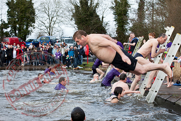 Newtownbutler Residents swim in Lough Erne River at Bun Jetty for Charity.