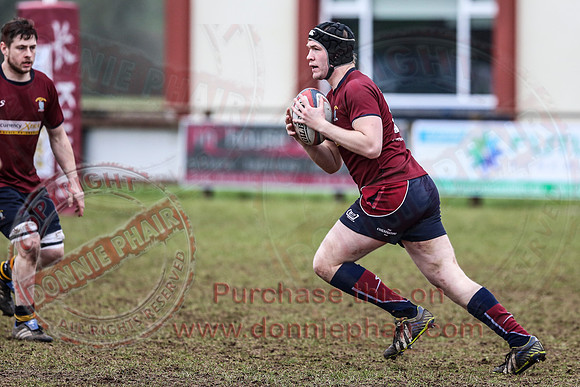 Enniskillen 1st XV (3) V Ballynahinch (44) in Rugby Towns Cup.