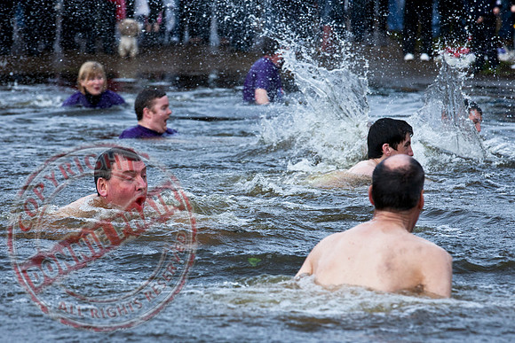 Newtownbutler Residents swim in Lough Erne River at Bun Jetty for Charity.