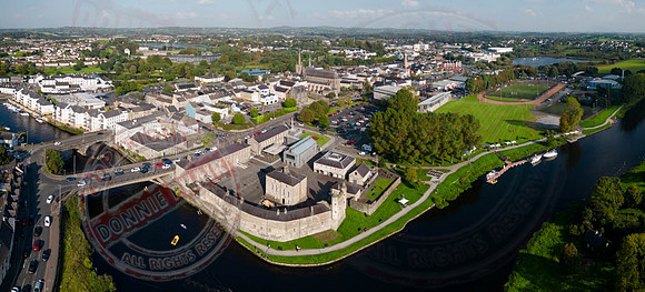 Aerial of Enniskillen Castle with the River Erne and Enniskillen Town