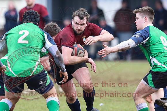 Enniskillen 1st XV (3) V Ballynahinch (44) in Rugby Towns Cup.