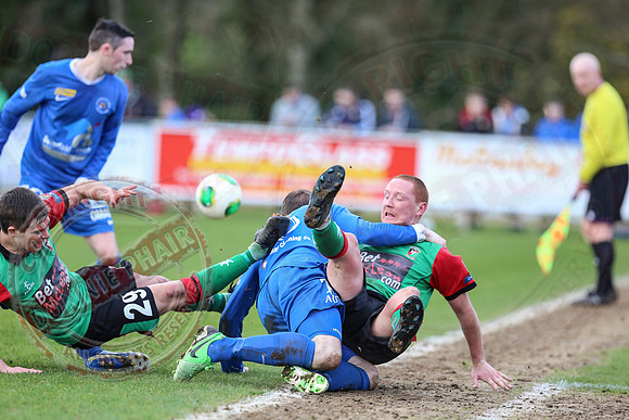 Ballinamallard United (0) V Glentoran (3) in IFA Premiership.