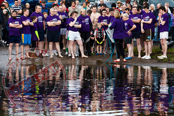 Newtownbutler Residents swim in Lough Erne River at Bun Jetty for Charity.
