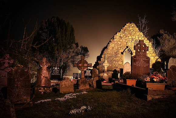 Kinawley Graveyard at Night